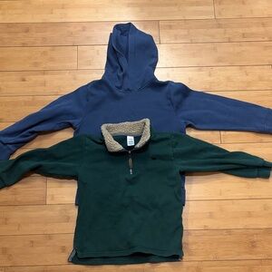 Bundle of size 6/7 boys Blue Hoodie and Green Pullover